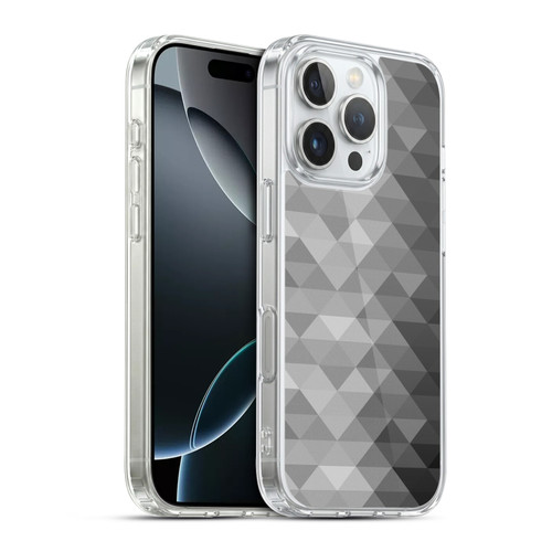 PLdesign Geometric Grayscale Triangle Soft Gel Case for Apple iPhone 16 Pro & MagSafe