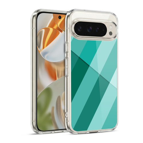 PLdesign Geometric Cyan Modern Soft Gel Case for Google Pixel 9 / Pixel 9 Pro