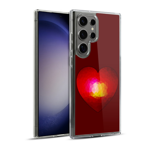 PLdesign Geometric Burning Heart Soft Gel Case for Samsung Galaxy S23 Ultra 5G & MagSafe