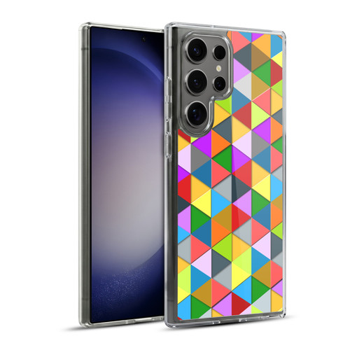 PLdesign Geometric Colourful Triangle Soft Gel Case for Samsung Galaxy S23 Ultra 5G & MagSafe