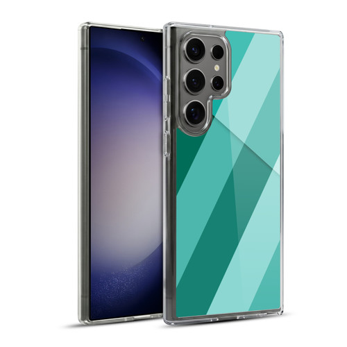 PLdesign Geometric Cyan Modern Soft Gel Case for Samsung Galaxy S23 Ultra 5G & MagSafe