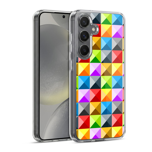 PLdesign Geometric Colourful Quarter Soft Gel Case for Samsung Galaxy S24 5G & MagSafe