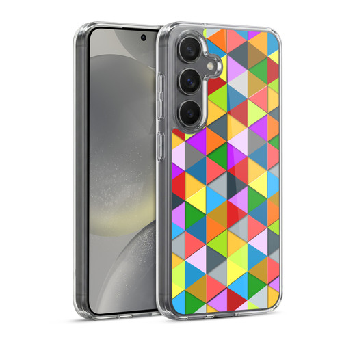 PLdesign Geometric Colourful Triangle Soft Gel Case for Samsung Galaxy S24 5G & MagSafe