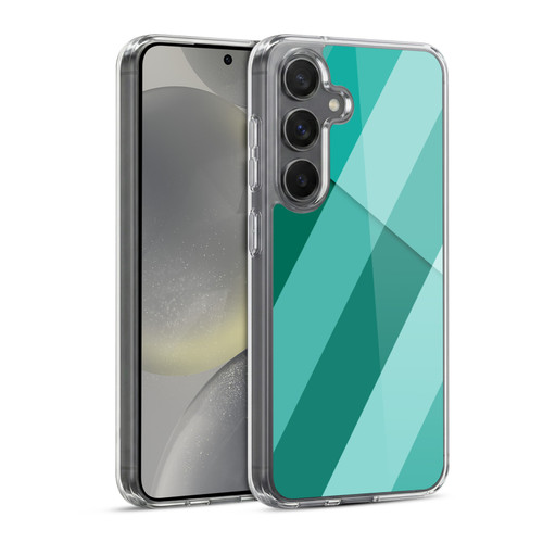 PLdesign Geometric Cyan Modern Soft Gel Case for Samsung Galaxy S24 5G & MagSafe
