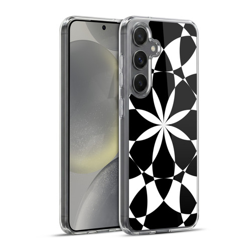 PLdesign Geometric Black And White Soft Gel Case for Samsung Galaxy S24+ 5G & MagSafe