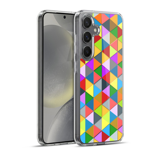 PLdesign Geometric Colourful Triangle Soft Gel Case for Samsung Galaxy S24+ 5G & MagSafe