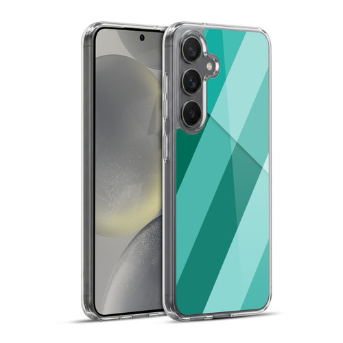 PLdesign Geometric Cyan Modern Soft Gel Case for Samsung Galaxy S24+ 5G & MagSafe