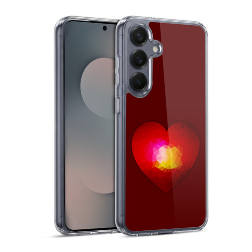 PLdesign Geometric Burning Heart Soft Gel Case for Samsung Galaxy S25 & MagSafe
