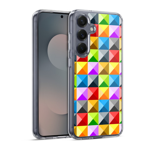 PLdesign Geometric Colourful Quarter Soft Gel Case for Samsung Galaxy S25 & MagSafe