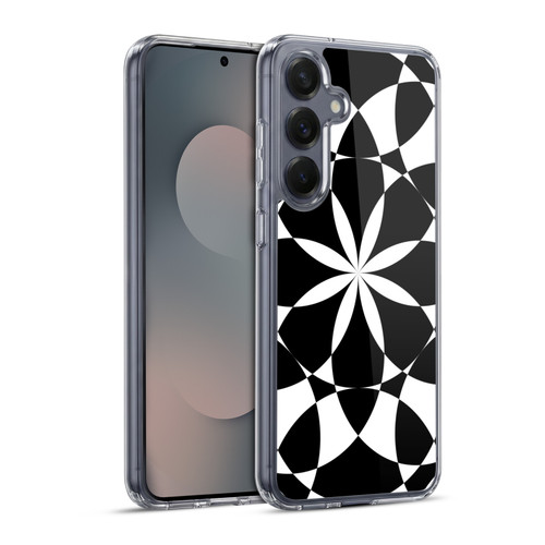 PLdesign Geometric Black And White Soft Gel Case for Samsung Galaxy S25+ & MagSafe