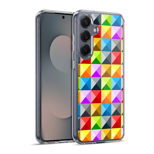 PLdesign Geometric Colourful Quarter Soft Gel Case for Samsung Galaxy S25+ & MagSafe