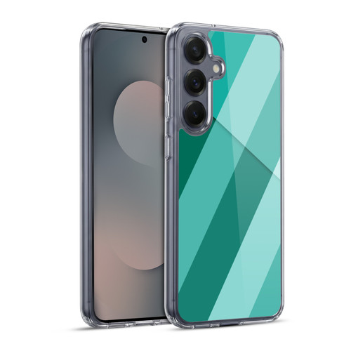 PLdesign Geometric Cyan Modern Soft Gel Case for Samsung Galaxy S25+ & MagSafe