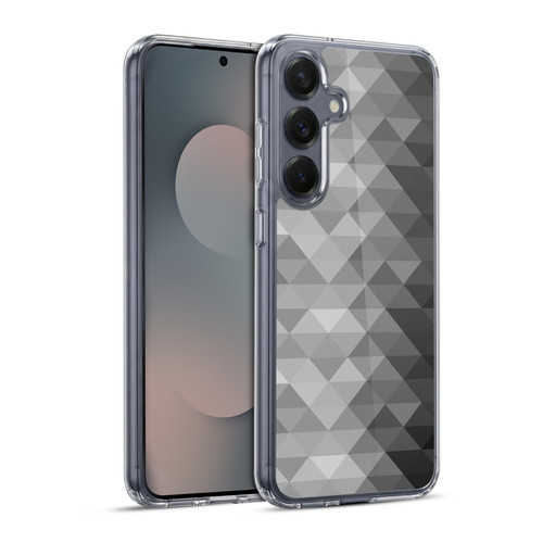 PLdesign Geometric Grayscale Triangle Soft Gel Case for Samsung Galaxy S25+ & MagSafe