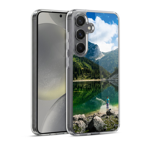 Patrik Lovrin Wanderlust Person At Mountain Lake Soft Gel Case for Samsung Galaxy S24 5G & MagSafe