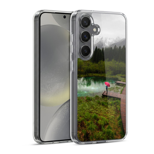 Patrik Lovrin Wanderlust Red Umbrella Green Lake Soft Gel Case for Samsung Galaxy S24 5G & MagSafe