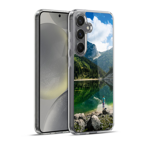 Patrik Lovrin Wanderlust Person At Mountain Lake Soft Gel Case for Samsung Galaxy S24+ 5G & MagSafe
