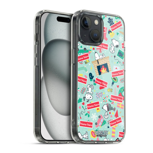 Custom Customised Personalised Peanuts Christmas Festive Pattern Soft Gel Case for Apple iPhone 15 & MagSafe