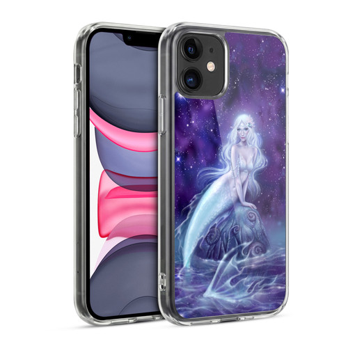 Rachel Anderson Art Galaxy Celestial Blue & Purple Mermaid Soft Gel Case for Apple iPhone 11