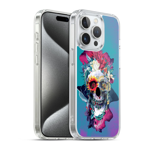 Riza Peker Skulls 5 Blue Soft Gel Case for Apple iPhone 15 Pro & MagSafe