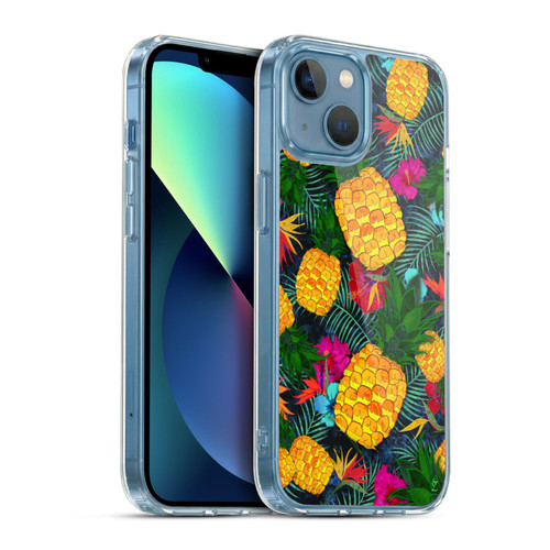Suzan Lind Colours & Patterns Tropical Pineapple Soft Gel Case for Apple iPhone 13 Mini & MagSafe