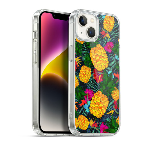 Suzan Lind Colours & Patterns Tropical Pineapple Soft Gel Case for Apple iPhone 14 Plus & MagSafe