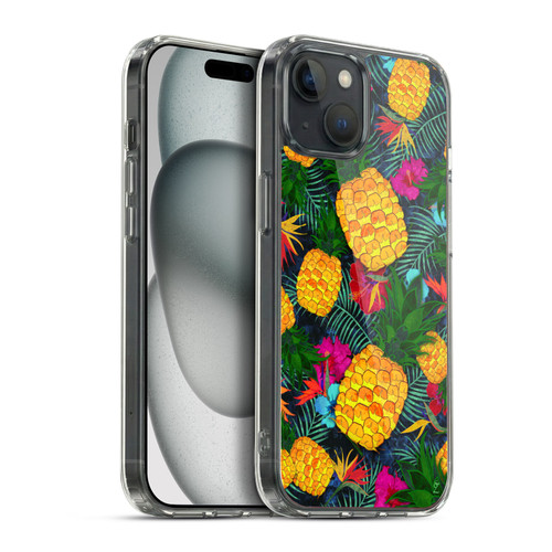 Suzan Lind Colours & Patterns Tropical Pineapple Soft Gel Case for Apple iPhone 15 Plus & MagSafe