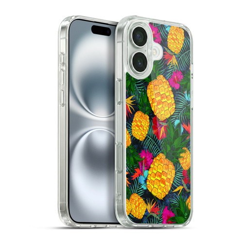 Suzan Lind Colours & Patterns Tropical Pineapple Soft Gel Case for Apple iPhone 16 Plus & MagSafe