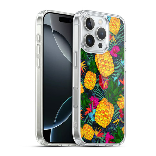 Suzan Lind Colours & Patterns Tropical Pineapple Soft Gel Case for Apple iPhone 16 Pro & MagSafe