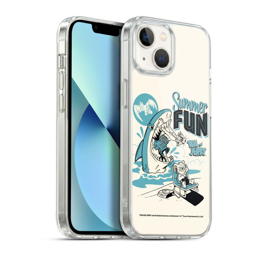 Tom and Jerry Illustration Summer Fun Soft Gel Case for Apple iPhone 13
