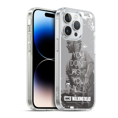 AMC The Walking Dead Quotes Rick Fight Soft Gel Case for Apple iPhone 14 Pro & MagSafe
