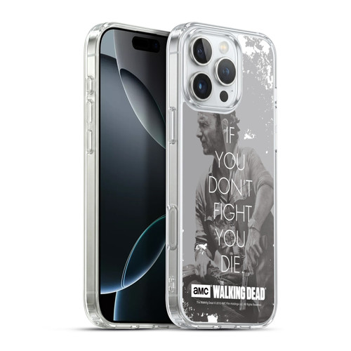 AMC The Walking Dead Quotes Rick Fight Soft Gel Case for Apple iPhone 16 Pro Max & MagSafe