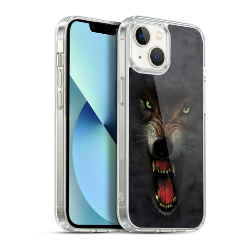 Vincent Hie Big Face Animals Wolf Soft Gel Case for Apple iPhone 13