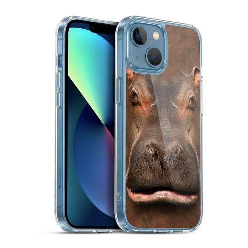 Vincent Hie Big Face Animals Hippo Soft Gel Case for Apple iPhone 13 Mini & MagSafe