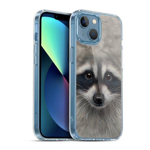 Vincent Hie Big Face Animals Raccoon Soft Gel Case for Apple iPhone 13 Mini & MagSafe