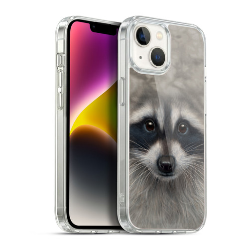 Vincent Hie Big Face Animals Raccoon Soft Gel Case for Apple iPhone 14