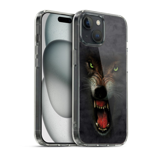 Vincent Hie Big Face Animals Wolf Soft Gel Case for Apple iPhone 15 & MagSafe