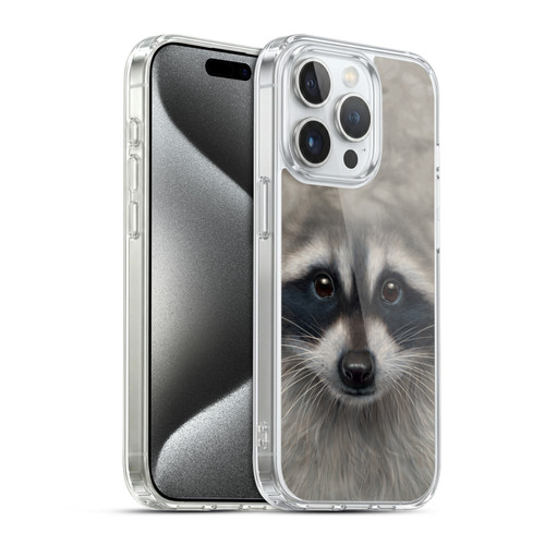 Vincent Hie Big Face Animals Raccoon Soft Gel Case for Apple iPhone 15 Pro & MagSafe