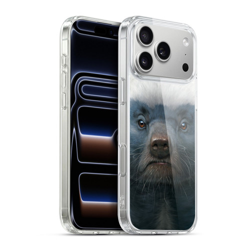 Vincent Hie Big Face Animals Honey Badger Soft Gel Case for Apple iPhone 17 Pro Max