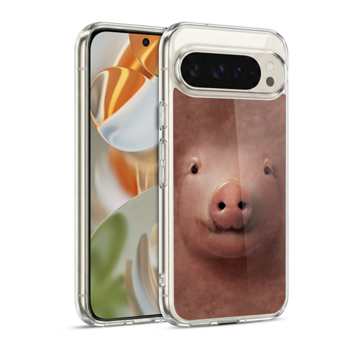 Vincent Hie Big Face Animals Pig Soft Gel Case for Google Pixel 9 / Pixel 9 Pro