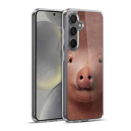 Vincent Hie Big Face Animals Pig Soft Gel Case for Samsung Galaxy S24+ 5G & MagSafe
