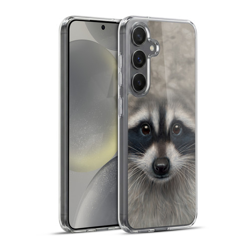 Vincent Hie Big Face Animals Raccoon Soft Gel Case for Samsung Galaxy S24+ 5G & MagSafe