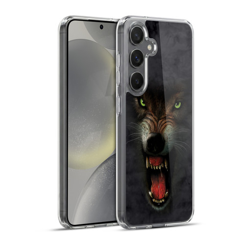 Vincent Hie Big Face Animals Wolf Soft Gel Case for Samsung Galaxy S24+ 5G & MagSafe