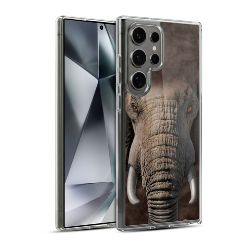 Vincent Hie Big Face Animals Elephant Soft Gel Case for Samsung Galaxy S24 Ultra 5G & MagSafe