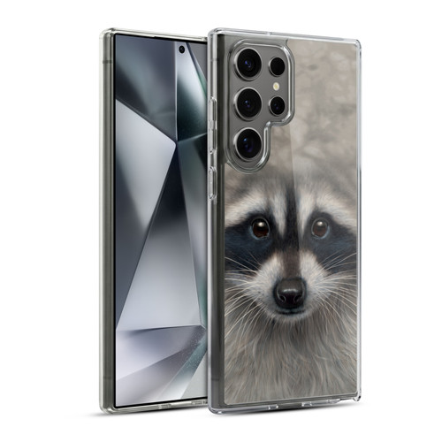 Vincent Hie Big Face Animals Raccoon Soft Gel Case for Samsung Galaxy S24 Ultra 5G & MagSafe