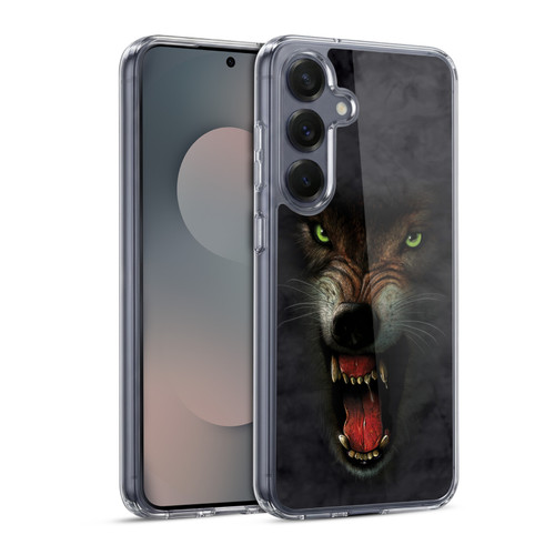Vincent Hie Big Face Animals Wolf Soft Gel Case for Samsung Galaxy S25 & MagSafe