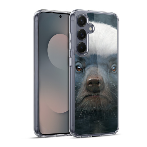Vincent Hie Big Face Animals Honey Badger Soft Gel Case for Samsung Galaxy S25+ & MagSafe