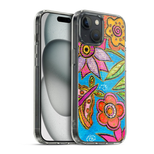 Wyanne Nature Funky Flowers And Butterfly Soft Gel Case for Apple iPhone 15 & MagSafe