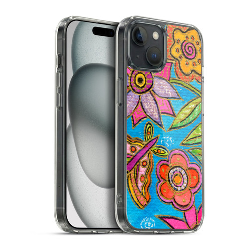 Wyanne Nature Funky Flowers And Butterfly Soft Gel Case for Apple iPhone 15 Plus & MagSafe