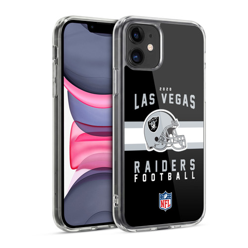 NFL Las Vegas Raiders Graphics Helmet Typography Soft Gel Case for Apple iPhone 11