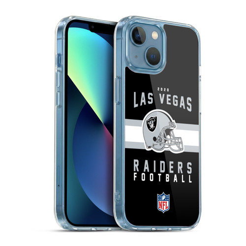 NFL Las Vegas Raiders Graphics Helmet Typography Soft Gel Case for Apple iPhone 13 Mini & MagSafe